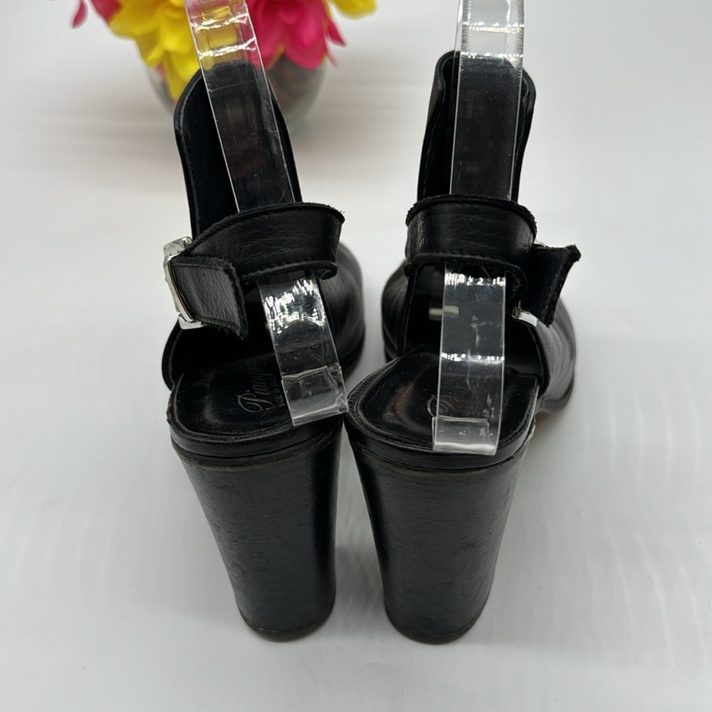 Piampiani Black Peep Toe Sandal Heel EU Size 39 BSN6122 - Picture 3 of 8